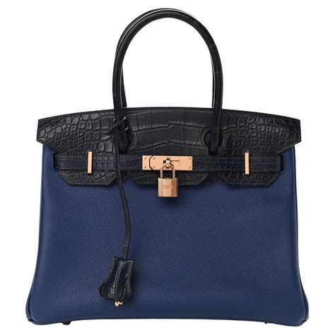 hermes birkin blue tote.